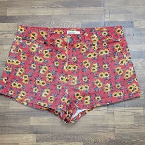 Forever 21 Premium Denim sunflower print shorts size 26